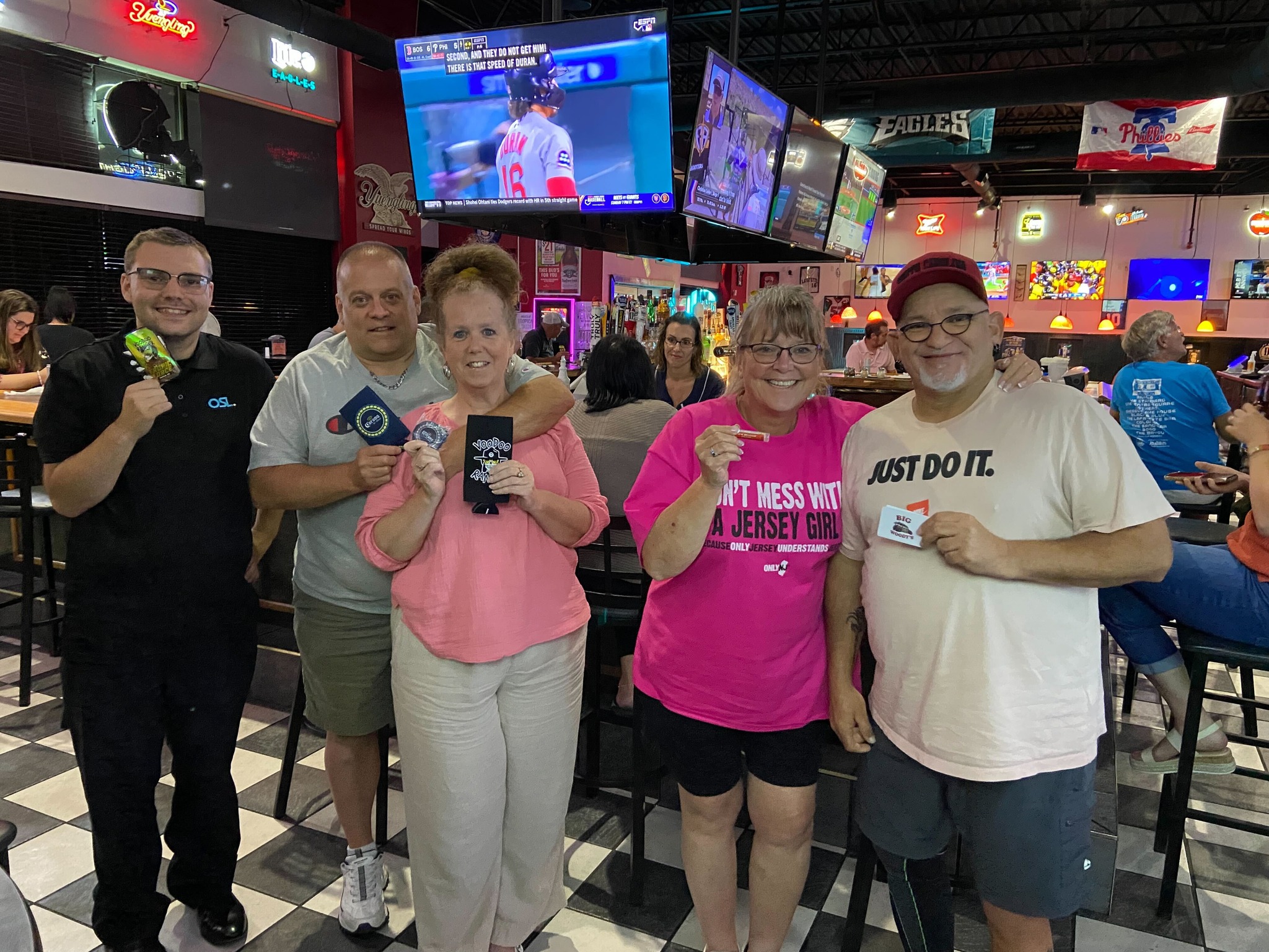 Music Bingo winners with prizes
